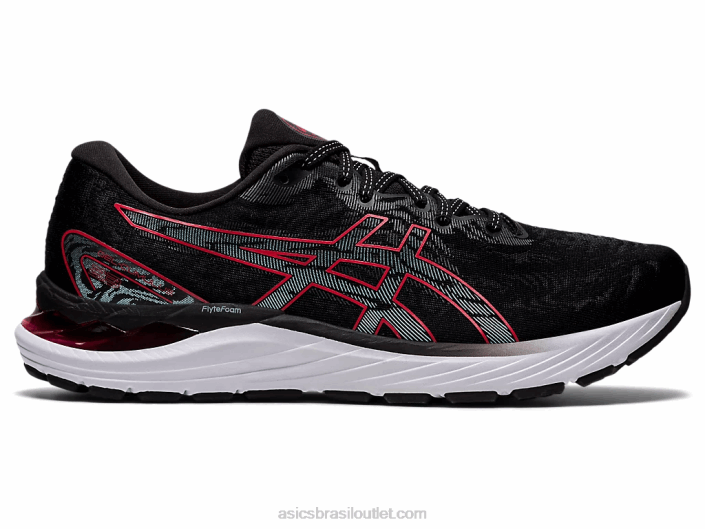 gel-cumulus 23 462T1853 preto/vermelho elétrico Asics