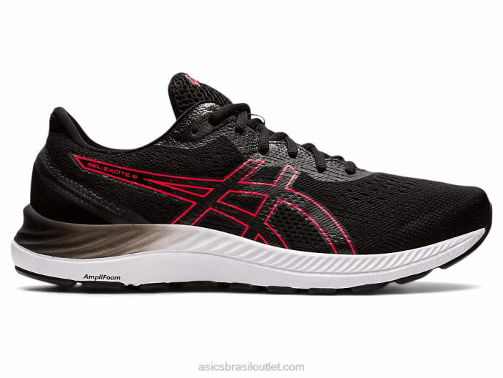 gel-excite 8 462T1696 preto/vermelho elétrico Asics
