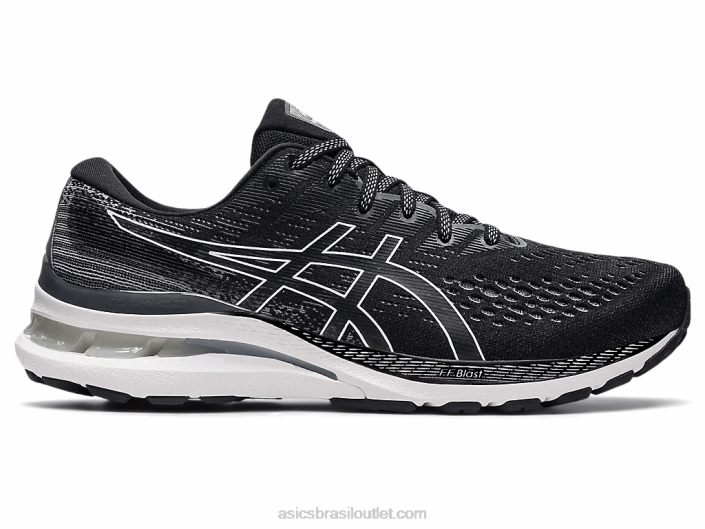 gel kayano 28 extra largo 462T1868 Preto branco Asics