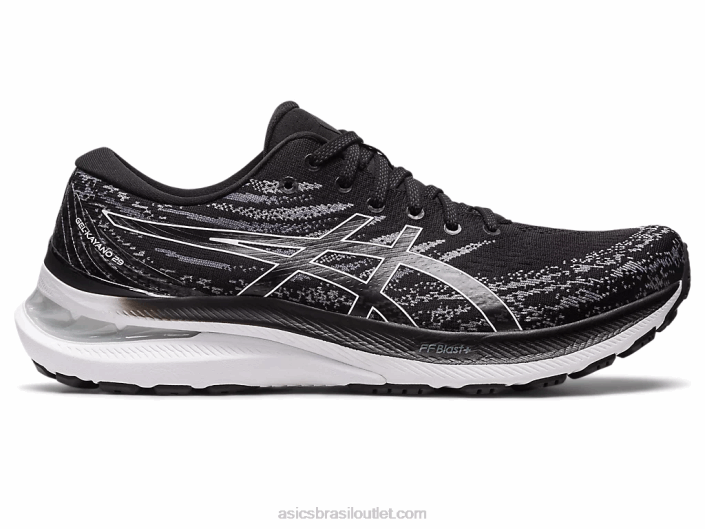 gel kayano 29 extra largo 462T780 Preto branco Asics