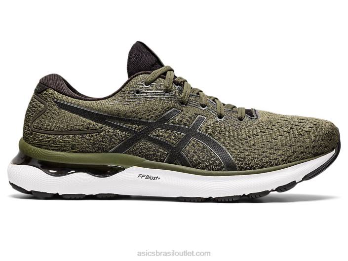 gel nimbus 24 462T1592 lona verde-oliva/gunmetal Asics