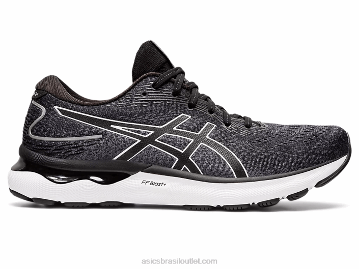 gel nimbus 24 extra largo 462T1466 Preto branco Asics