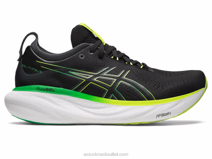 gel nimbus 25 462T339 raspas de limão preto Asics