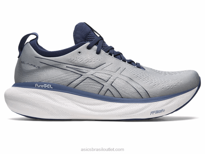 gel nimbus 25 extra largo 462T164 folha de rocha/azul índigo Asics
