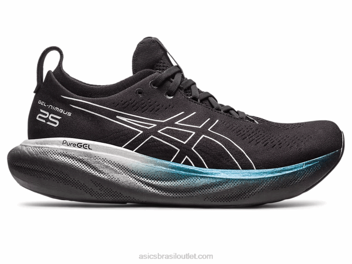 gel nimbus 25 platinum 462T342 preto/prata pura Asics