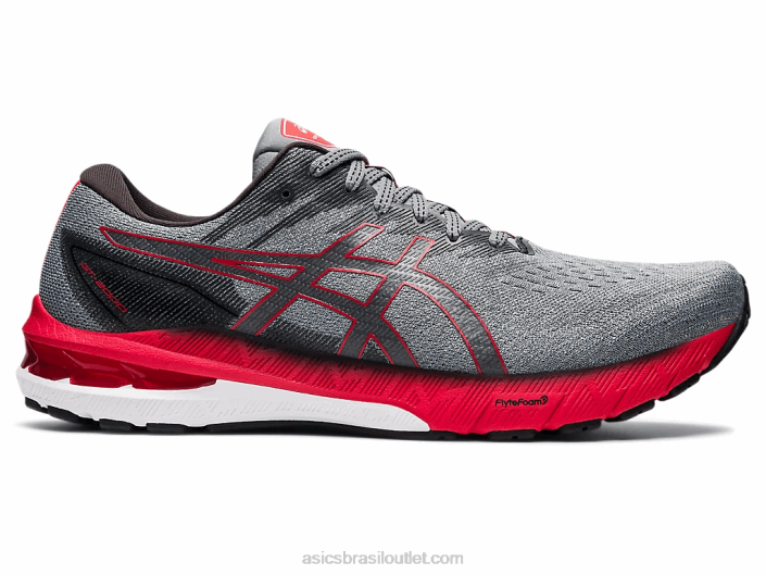 gt-2000 10 462T1646 cinza médio/vermelho elétrico Asics