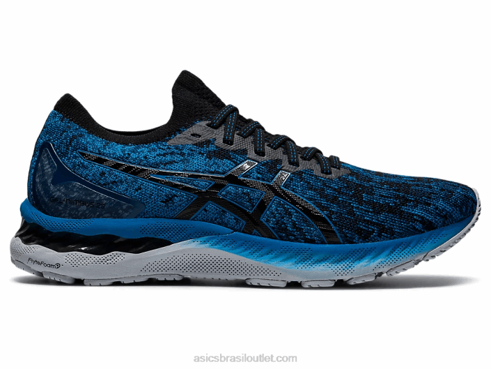 malha gel nimbus 23 462T1895 renascido azul/preto Asics
