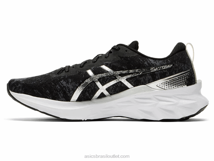 novablast 2 platina 462T1245 cinza transportadora/prata pura Asics