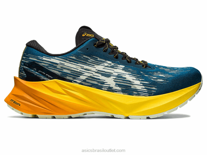 novablast 3 tr 462T421 banho de natureza/amarelo dourado Asics