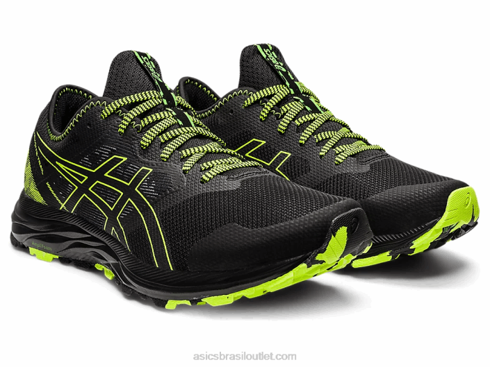 trilha de excitação de gel 462T1582 preto/verde perigoso Asics