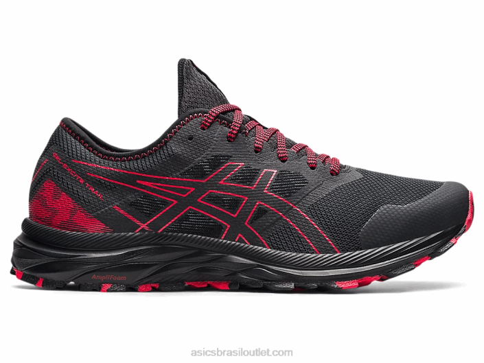 trilha de excitação de gel 462T1734 cinza grafite/vermelho elétrico Asics