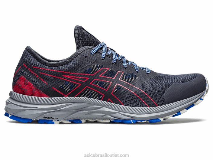 trilha de excitação de gel 462T357 transportadora cinza/vermelho elétrico Asics