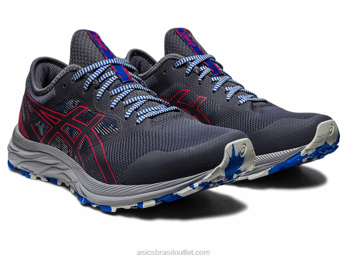 trilha de excitação de gel 462T357 transportadora cinza/vermelho elétrico Asics