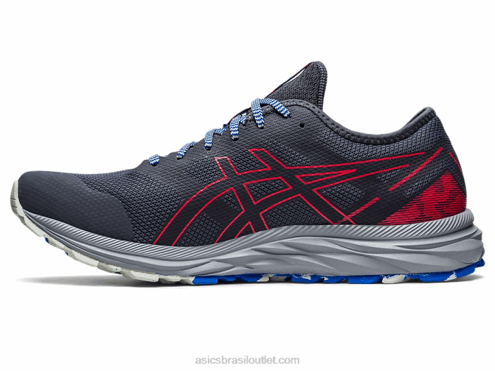 trilha de excitação de gel 462T357 transportadora cinza/vermelho elétrico Asics