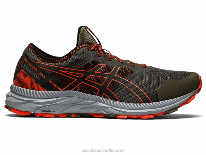 trilha de excitação de gel 462T910 manto verde/tomate cereja Asics