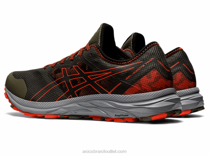 trilha de excitação de gel 462T910 manto verde/tomate cereja Asics