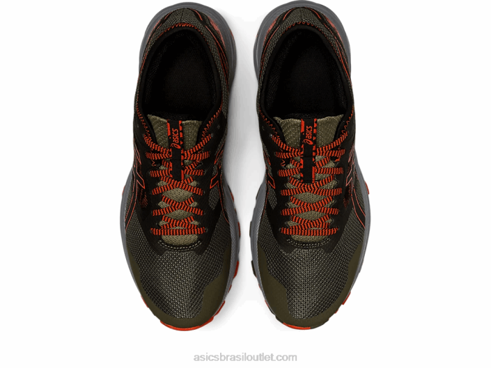 trilha de excitação de gel 462T910 manto verde/tomate cereja Asics