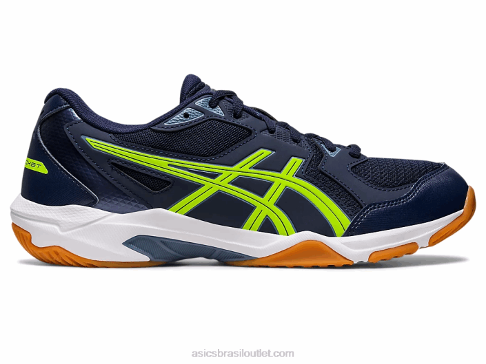 gel-foguete 10 de largura 462T442 meia-noite/perigo verde Asics