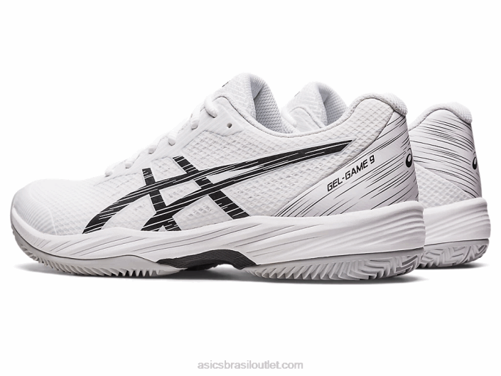 jogo de gel 9 clay/oc 462T432 Branco preto Asics