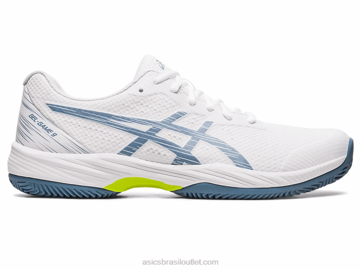 jogo de gel 9 clay/oc 462T439 branco/azul aço Asics