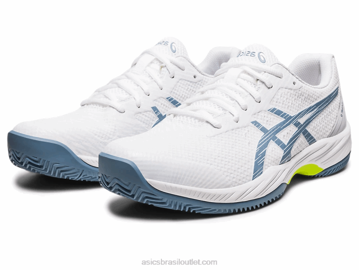 jogo de gel 9 clay/oc 462T439 branco/azul aço Asics