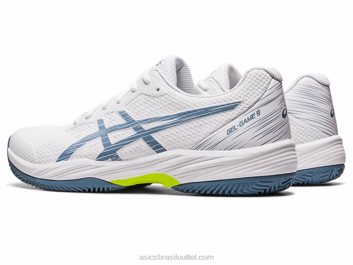 jogo de gel 9 clay/oc 462T439 branco/azul aço Asics
