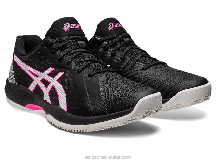 solução rápida ff argila 462T537 preto/rosa quente Asics