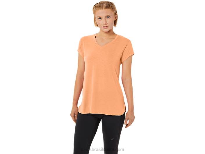 blusa feminina com decote v urze 462T2260 duna de verão urze Asics