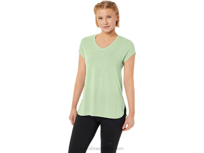 blusa feminina com decote v urze 462T2292 sussurrar urze verde Asics