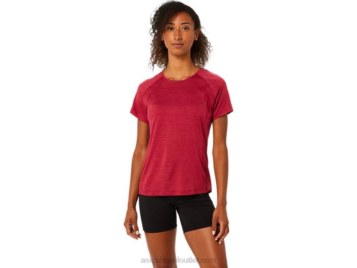 blusa pr lyte manga curta c110 feminina 462T3778 Borgonha Asics