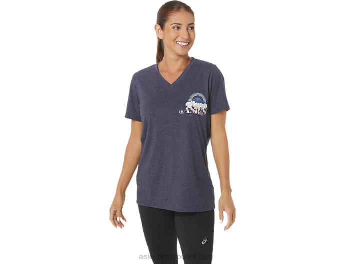 decote em V feminino aventura Alanna 462T2797 casaco de urze Asics
