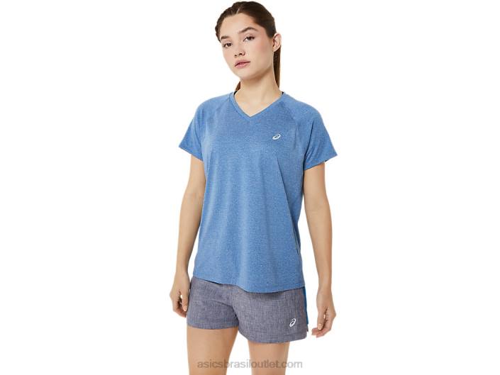 decote em V feminino ready-set lyte 462T3397 urze do passeio do lago Asics