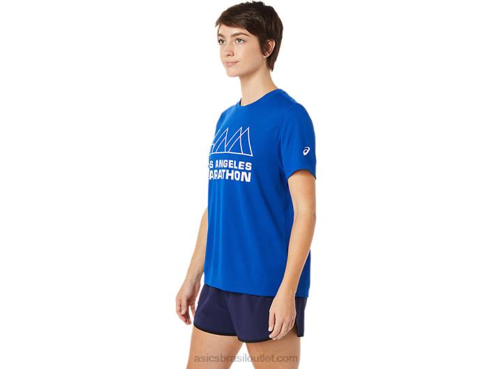 lam ready-set ii feminino manga curta 2 462T3629 azul Asics