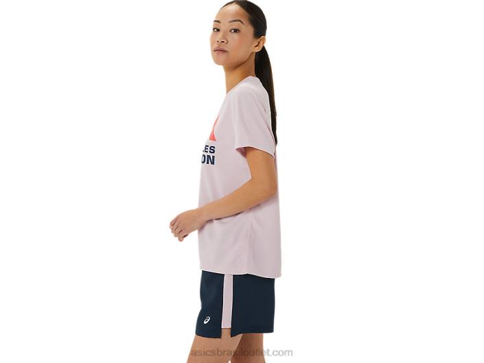 lam ready-set ii feminino manga curta 462T3268 mal subiu Asics