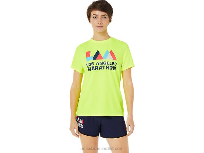lam ready-set ii feminino manga curta 462T3625 amarelo de segurança Asics
