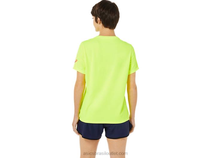 lam ready-set ii feminino manga curta 462T3625 amarelo de segurança Asics