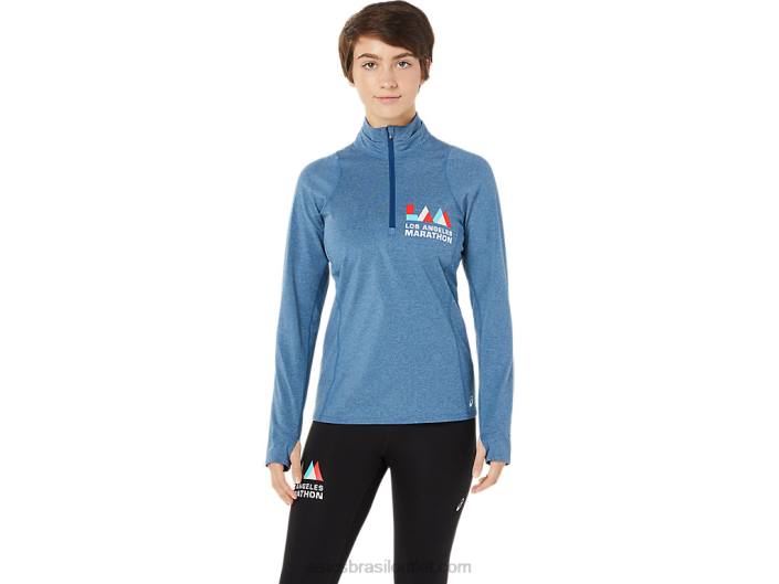 lam thermopolis meio fecho de correr de mulher 462T3652 mako urze azul Asics