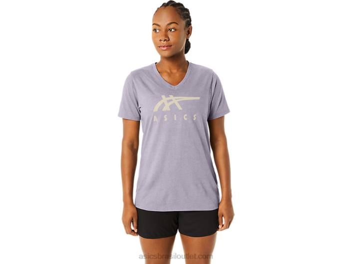 listras decote em v feminino 462T2263 violeta crepúsculo Asics