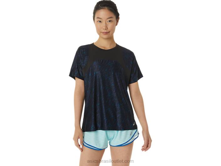 manga curta feminina pr lyte run 462T3387 estampa noturna/lake drive Asics