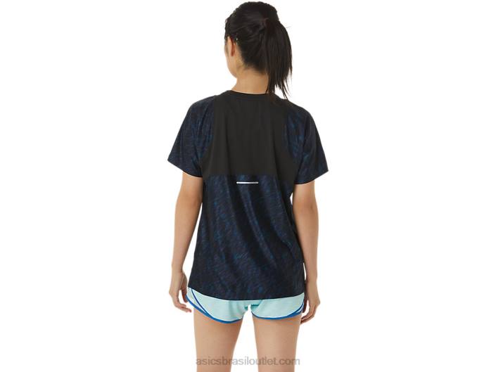 manga curta feminina pr lyte run 462T3387 estampa noturna/lake drive Asics