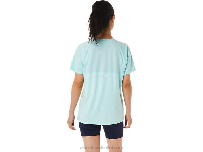 manga curta feminina pr lyte run 462T3391 azul limpo Asics