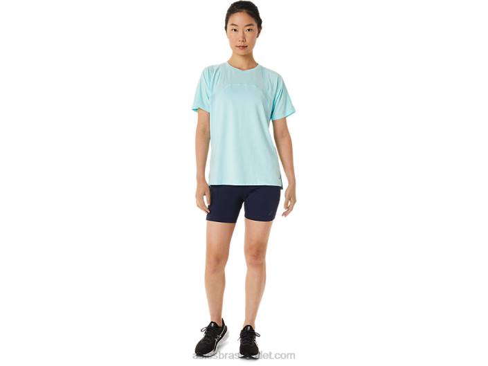 manga curta feminina pr lyte run 462T3391 azul limpo Asics