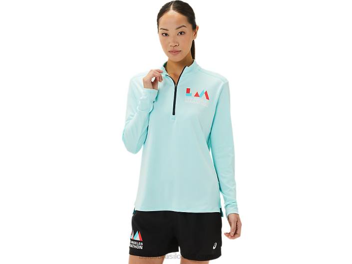 meia zip lam pronta para mulher 462T3307 azul claro/azul francês Asics