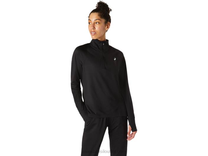 meio fecho de correr thermopolis de mulher 462T3618 desempenho preto Asics