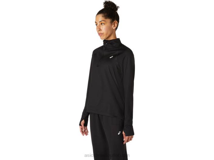 meio fecho de correr thermopolis de mulher 462T3618 desempenho preto Asics