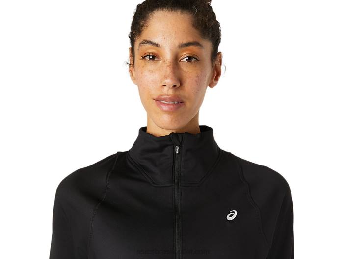 meio fecho de correr thermopolis de mulher 462T3618 desempenho preto Asics