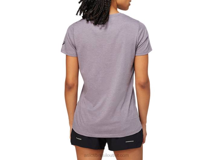 mulheres xg manga curta decote em v 462T4156 lilás/cinza Asics