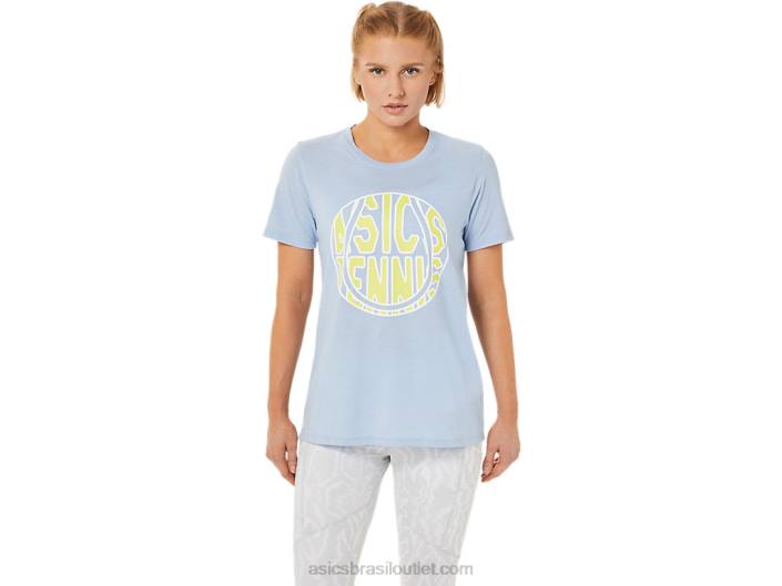 nova camiseta estampada strong 92 feminina 462T3761 névoa/brilho amarelo Asics