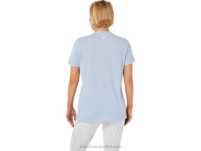 nova camiseta estampada strong 92 feminina 462T3761 névoa/brilho amarelo Asics