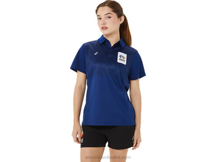 polo hexagonal degradê feminino wc 462T3214 azul escuro (pantone 281 c) Asics